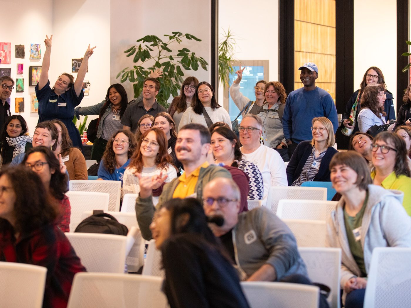 A packed room of designers and civic technologists at Design For The Public